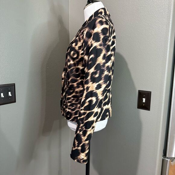 Calvin Klein Black and Tan Blazer leopard print Statement - Picture 6 of 8